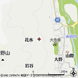 京都府木津川市加茂町大野花水周辺の地図