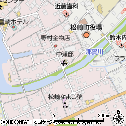 松崎町役場　明治商家中瀬邸周辺の地図
