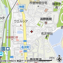 兵庫県西宮市北名次町周辺の地図