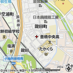 愛知県豊橋市鍵田町周辺の地図