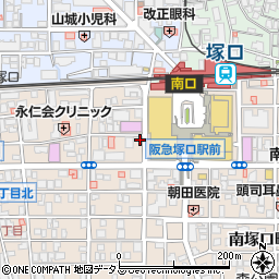 リパーク阪急塚口駅前第２駐車場周辺の地図