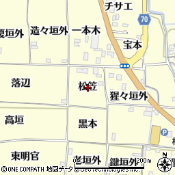 京都府木津川市山城町上狛松笠周辺の地図