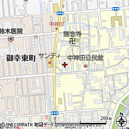 大阪府寝屋川市中神田町16-4周辺の地図