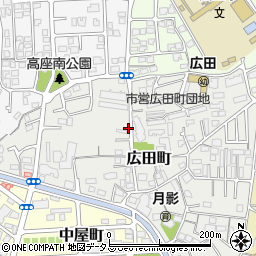 兵庫県西宮市広田町周辺の地図