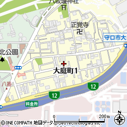 〒570-0009 大阪府守口市大庭町の地図