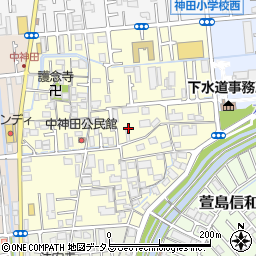 大阪府寝屋川市中神田町周辺の地図