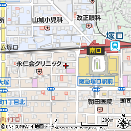 塚口駅前駐車場周辺の地図
