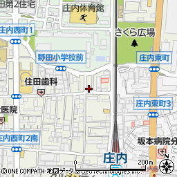 豊中庄内北郵便局周辺の地図