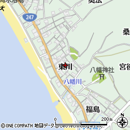 愛知県知多郡美浜町小野浦東川周辺の地図