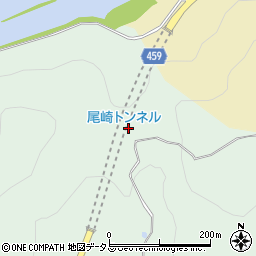 尾崎トンネル周辺の地図