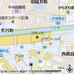 汐田フランテ館周辺の地図