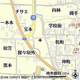京都府木津川市山城町上狛西浦代周辺の地図