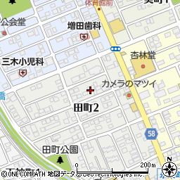 静岡県袋井市田町2丁目4周辺の地図