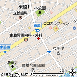 愛知県豊橋市東脇周辺の地図