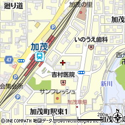タイムズ加茂駅前駐車場周辺の地図