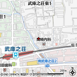 兵庫県尼崎市武庫之荘東1丁目周辺の地図