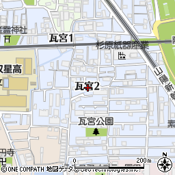 兵庫県尼崎市瓦宮周辺の地図