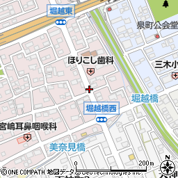静岡県袋井市堀越1丁目周辺の地図