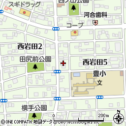 愛知県豊橋市西岩田周辺の地図