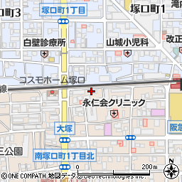 第１３キャスル塚口周辺の地図