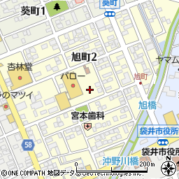 静岡県袋井市旭町周辺の地図