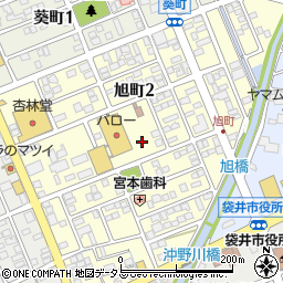 静岡県袋井市旭町周辺の地図