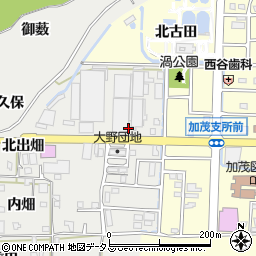京都府木津川市加茂町大野ウヅ周辺の地図