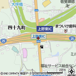 上野東ＩＣ周辺の地図