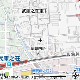 兵庫県尼崎市武庫之荘東1丁目6周辺の地図
