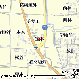 京都府木津川市山城町上狛宝本周辺の地図
