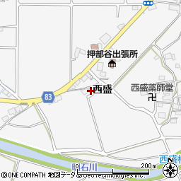 兵庫県神戸市西区押部谷町西盛43-1周辺の地図
