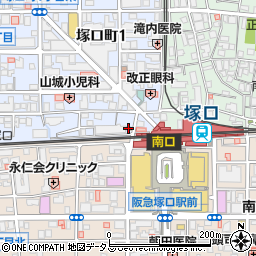 カレーハウスＣｏＣｏ壱番屋阪急塚口駅北口店周辺の地図