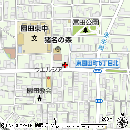 セブンイレブン尼崎東園田６丁目店周辺の地図