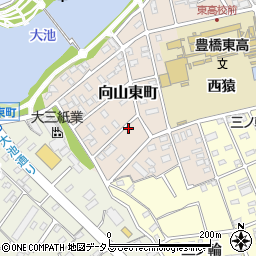 愛知県豊橋市向山東町周辺の地図