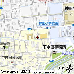 大阪府寝屋川市中神田町2-14周辺の地図
