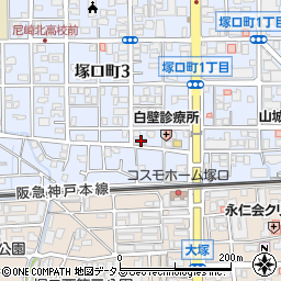 斉久工業株式会社　塚口寮周辺の地図