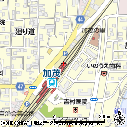 京都府木津川市加茂町駅西周辺の地図