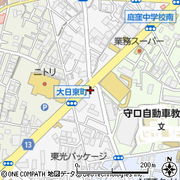大阪府守口市大日東町周辺の地図