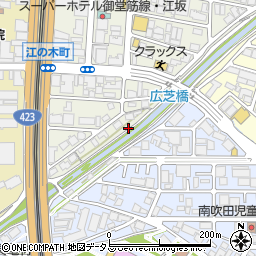 大阪府吹田市広芝町21周辺の地図