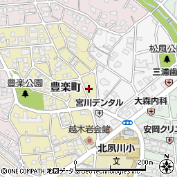 兵庫県西宮市豊楽町11周辺の地図