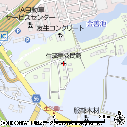 生琉里公民館周辺の地図