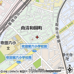 大阪府吹田市南清和園町24周辺の地図