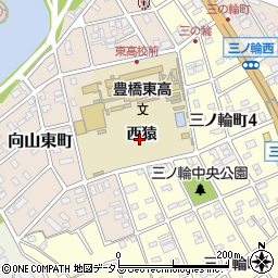愛知県豊橋市向山町東猿周辺の地図