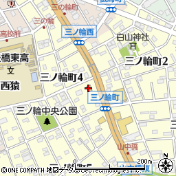ファミリーマート豊橋東三ノ輪店周辺の地図