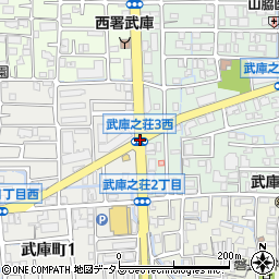 武庫之荘３西周辺の地図