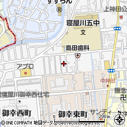 大阪府寝屋川市上神田2丁目14周辺の地図