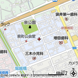 静岡県袋井市泉町周辺の地図