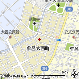 愛知県豊橋市牟呂大西町周辺の地図