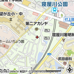 大阪府寝屋川市打上宮前町周辺の地図