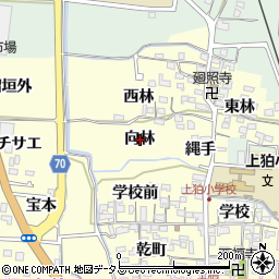 京都府木津川市山城町上狛向林周辺の地図